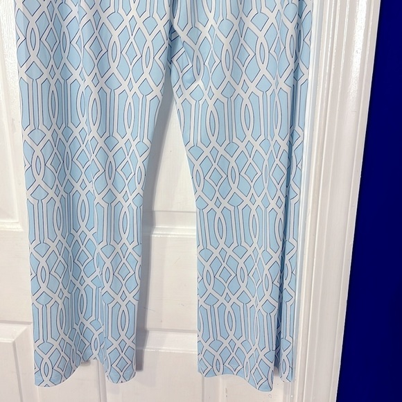 Women’s Via Ritina Blue & White Polyester & Spandex Lattice Print Pants Size XL - Picture 6 of 8
